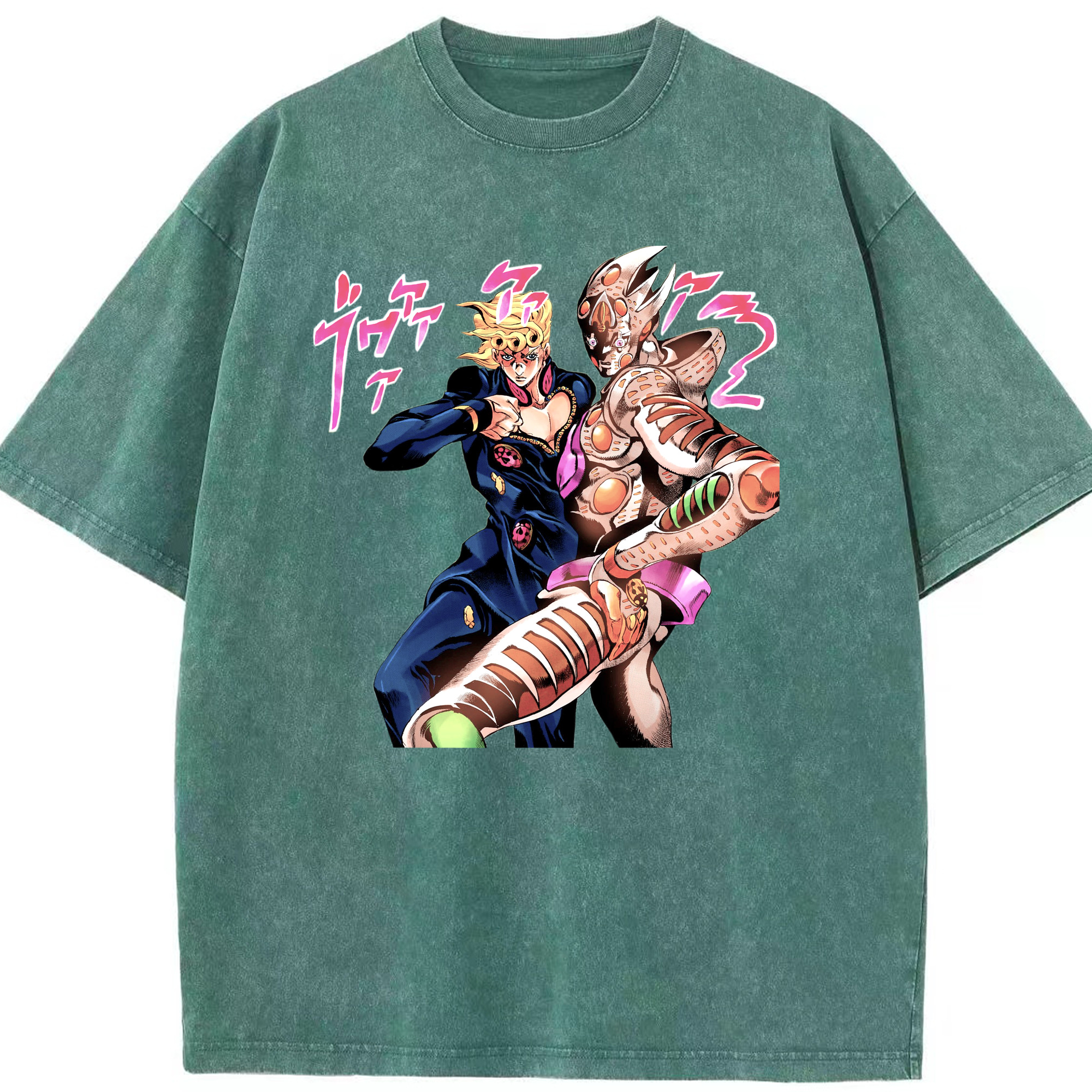 （画像用） ジョジョの奇妙な冒険 ジョルノ?ジョバァーナ JoJo's Bizarre Adventure Giorno Giovanna 綿100% ヴィンテージ風 半袖Tシャツ（フロントプリント）